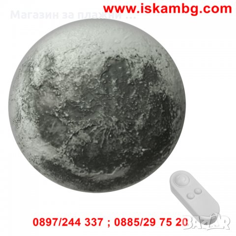 Нощна лампа Луна Tevo, С дистанционно, Стенна, снимка 13 - Други стоки за дома - 28877077