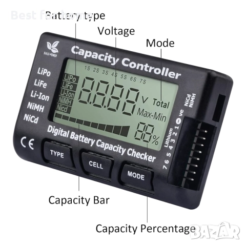 Цифров тестер за капацитет на батерията, снимка 2 - Друга електроника - 52693355