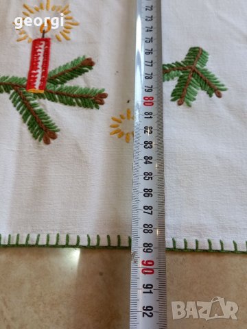 Коледна везана покривка 90х90  10/3, снимка 5 - Покривки за маси - 38778453