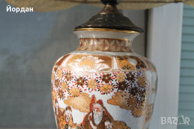 Китайска порцеланова лампа, снимка 14 - Антикварни и старинни предмети - 50798571