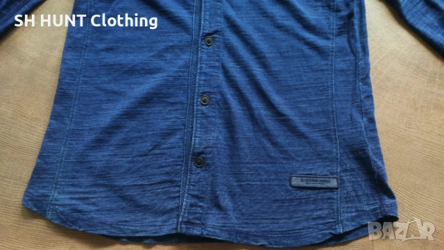 G-STAR VAN JONES INDIGO SHIRT Размер M - L мъжка еластична риза 12-60, снимка 3 - Ризи - 52795013