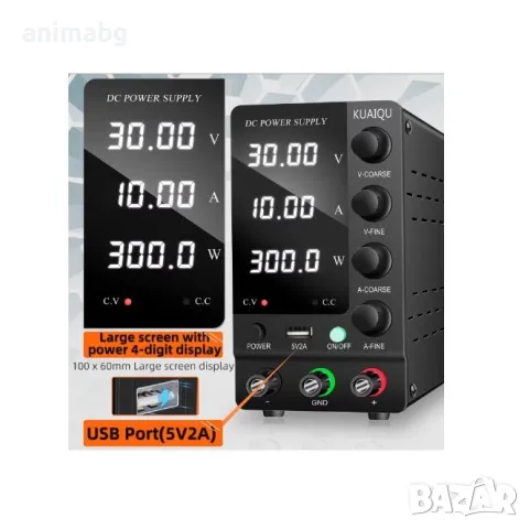 ANIMABG DC лабораторен захранващ блок станция, 120V, 3A, 300W, Черен, снимка 7 - Друга електроника - 49763193