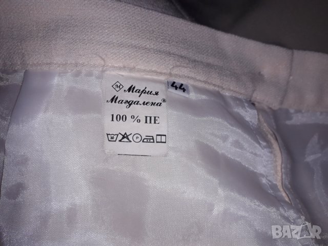 Дамски летен бял костюм къс ръкав от шантунг с подплата, снимка 15 - Костюми - 32874696