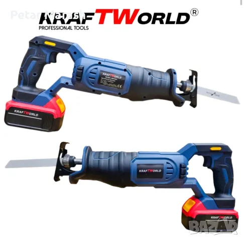 Професионален Акумулаторен Саблен Трион KraftWorld + 3 ножчета