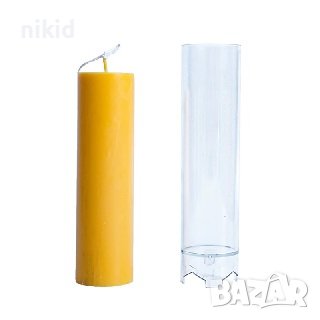 Пластмасова форма молд за направа на дълга гладка свещ цилиндър, снимка 3 - Форми - 43881515