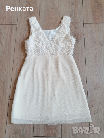 Уникална Рокля цвят шампанско, снимка 14 - Рокли - 36510291