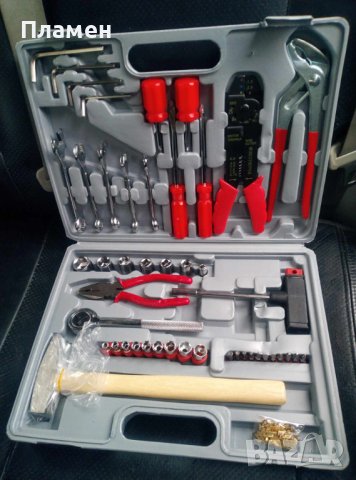 комплект куфар ръчни инструменти 100 части хром-ванадий, снимка 5 - Куфари с инструменти - 43717864