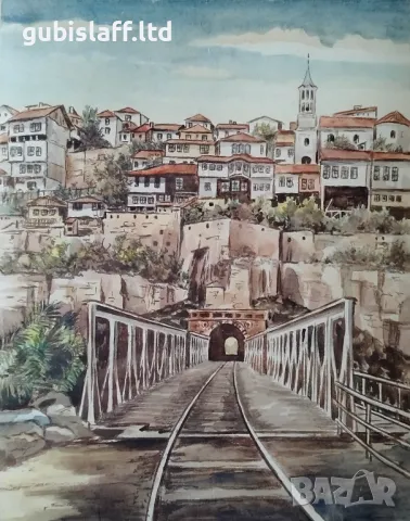 Картина "Търново", 1970 г., худ. Курт Петерс (1879-1978), снимка 2 - Картини - 47582209