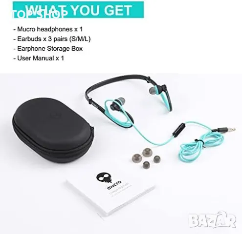 Нови Спортни Слушалки за бягане с кабелна лента за врата с калъф Бягане Тренировки, снимка 7 - Слушалки, hands-free - 49444621