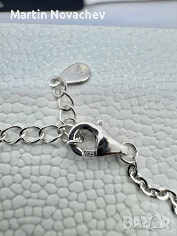 Сребърна гривна с мойсанит (Диамант) , снимка 5 - Гривни - 51784160