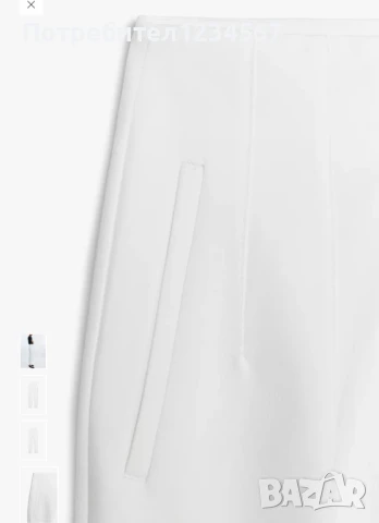 НОВ бял панталон на Zara, снимка 3 - Панталони - 51355839