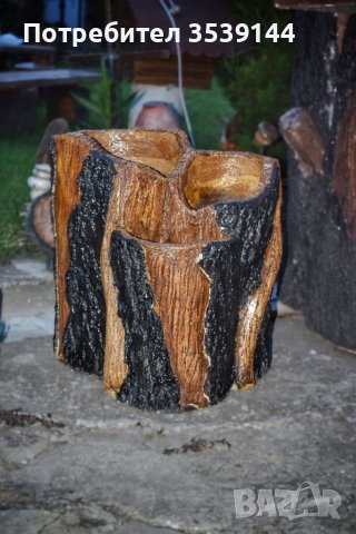 Градински кашпи от щампован бетон имитиращи дърво, снимка 9 - Саксии и кашпи - 38594886