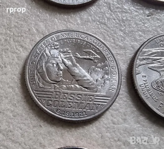 САЩ.1/4 долар.
10 бр.
Серия  известни американски жени за 2022 , 23 и 24  год., снимка 11 - Нумизматика и бонистика - 50261512