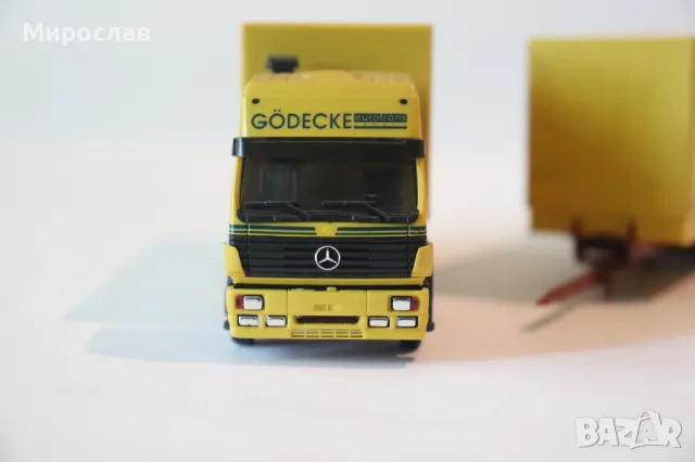 HERPA H0 1/87 MERCEDES КАМИОН МОДЕЛ КОЛИЧКА TIR ВЛЕКАЧ, снимка 5 - Колекции - 50362086