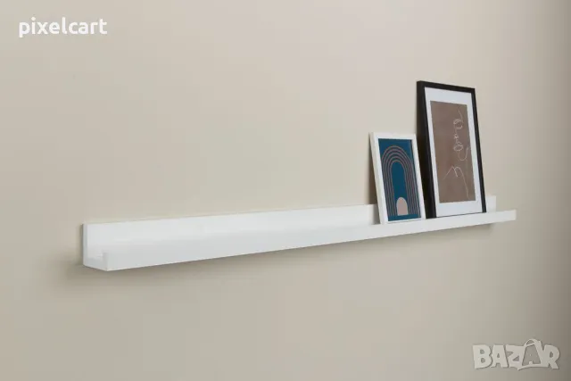 0269 Рафт за снимки 115x7 бял, снимка 1