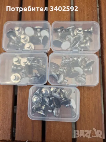 Комплект от 12 копчета  метални, двойно покритие, многофункционални, сребрист, 17 mm, снимка 5 - Бижутерийни комплекти - 50303437