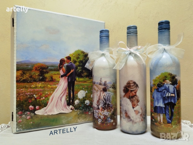 Бутилки за наричане - подарък за младоженци, снимка 5 - Подаръци за сватба - 44659674