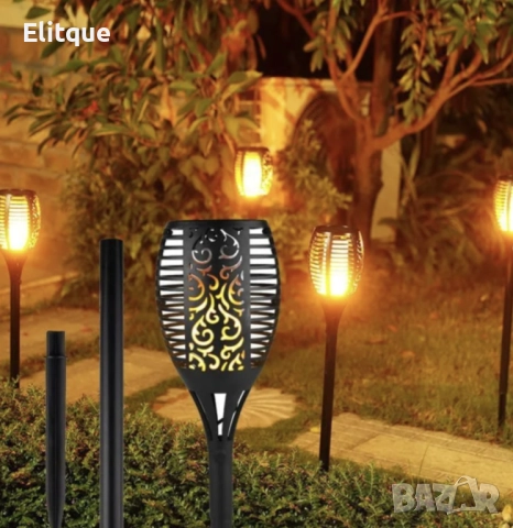 Соларна лампа тип пламък – комплект от 6 бр., снимка 3 - Други стоки за дома - 52906033
