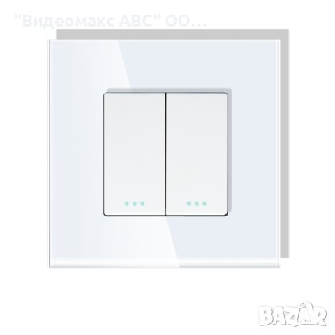 Двоен механичен девиаторен ключ, комплект с кристална рамка "LUX-ON" - БЯЛ, СИВ, ЧЕРЕН, ЗЛАТИСТ