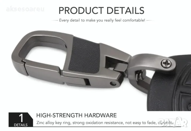 Луксозен кожен предпазен калъф за автомобилни ключове на Мерцедес Бенц от естествена кожа ключодържа, снимка 17 - Аксесоари и консумативи - 47588157