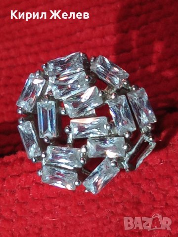 ИЗУМИТЕЛЕН СКЪПОЦЕНЕН СРЕБЪРЕН АРТ ПРЪСТЕН РОДИРАНО СРЕБРО 925 с ИСКРЯЩ ЛАБОРАТОРЕТ МОЙСАНИТ 33200