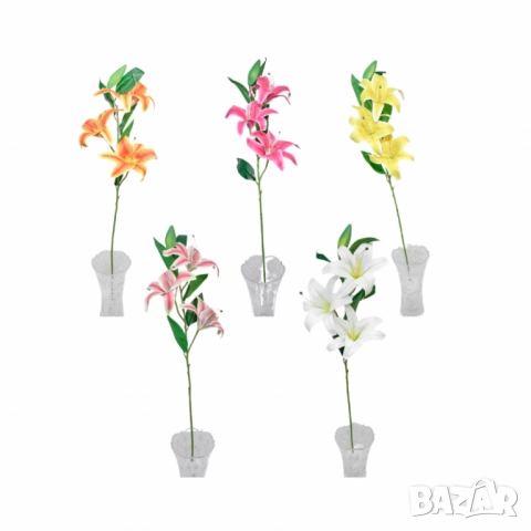 Изкуствени стръкове с лилии, снимка 6 - Други стоки за дома - 52137666