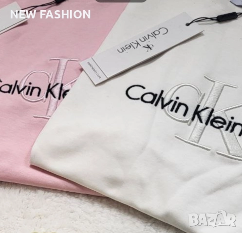 Разпродажба ✨ Дамски Памучни Тениски - лого Бродирано ✨ Calvin Klein 