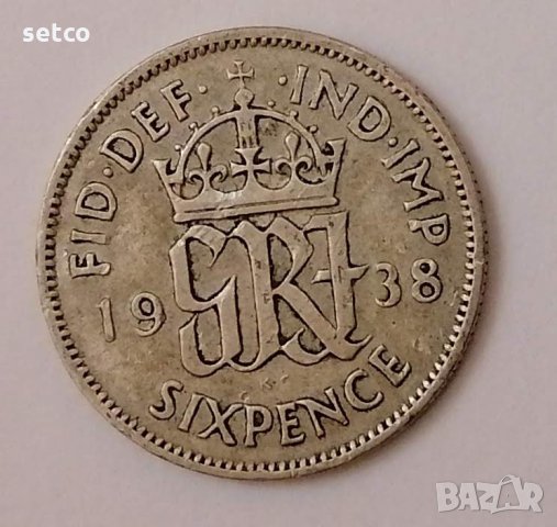 Великобритания 6 пенса 1938  с101