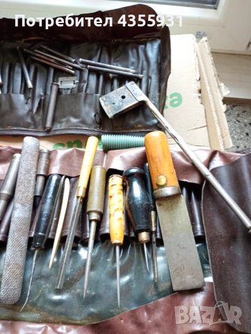 Стар Винтидж кожарски комплект – рядък соц стил!, снимка 7 - Антикварни и старинни предмети - 53474935