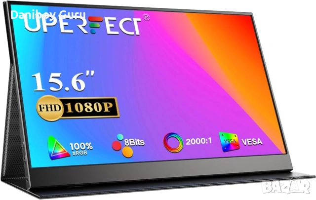  Професионален IPS 15.6" преносим монитор, 2000:1 CR 1080P IPS матов USB-C Mini HDMI външен