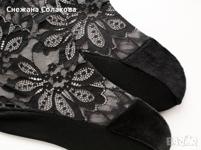 Модерни дамски чорапи с дантела , снимка 3 - Дамски чорапи - 53092592