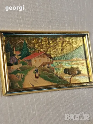 италианска мини картина върху златно фолио 1/3, снимка 3 - Картини - 47733457