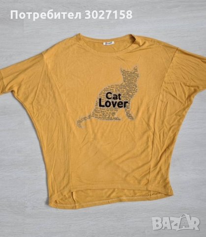 Блуза с дълъг ръкав и котка, снимка 4 - Блузи с дълъг ръкав и пуловери - 32478639