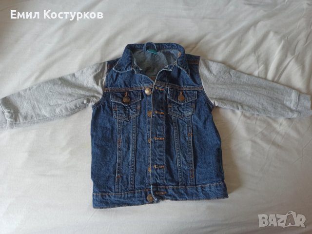 Продавам дънкови якенца с памучни ръкави 104 - 2бр, снимка 2 - Стоки за близнаци - 36976178