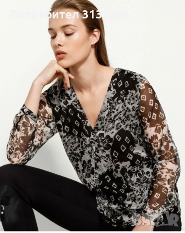 Massimo Dutti дамска блуза коприна р.S Италия