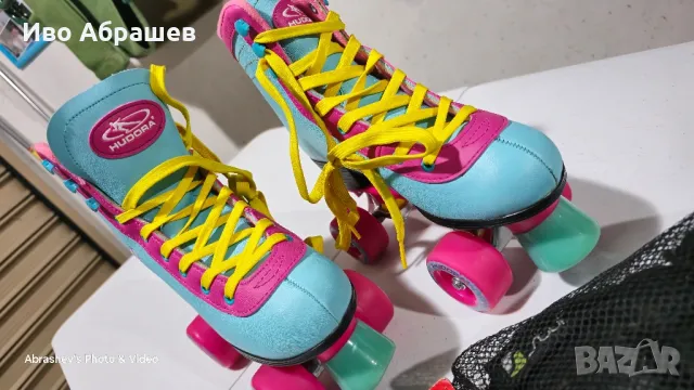 Ролкови кънки Hudora No. 35-36 (като нови) + комплект протектори, снимка 1