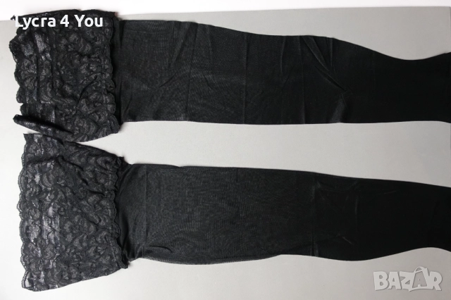 Glamour 20 den (38-40) нови черни луксозни силиконови чорапи с широка дантела, снимка 8 - Бельо - 52871096