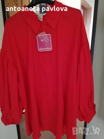 интересна червена риза, снимка 16 - Ризи - 19779087
