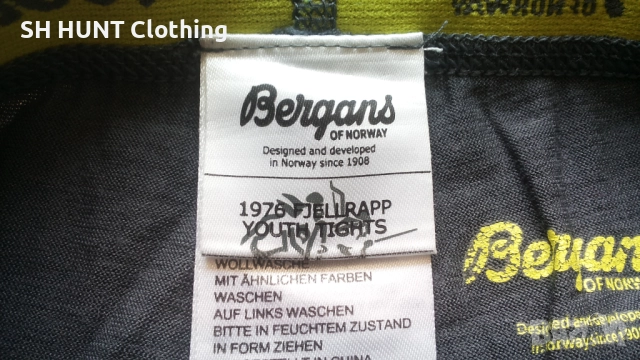 Bergans of NORWAY FJELLRAPP Young TIGHTS 100% Merino Wool 10 г / 140 см детска термо долница - 1563, снимка 9 - Други - 52587203