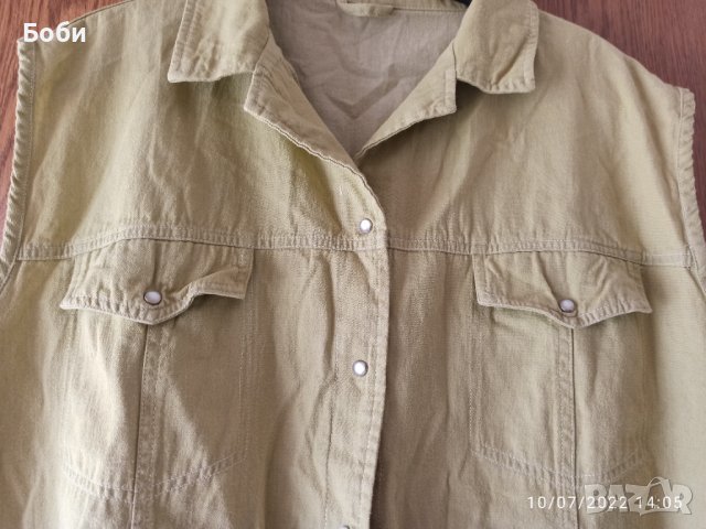 Дънкова риза без ръкав, снимка 4 - Ризи - 37344570