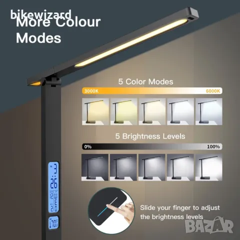 Настолна лампа LED с димируема светлина и функция за зареждане с 10W безжично зарядно НОВА, снимка 3 - Настолни лампи - 50182746