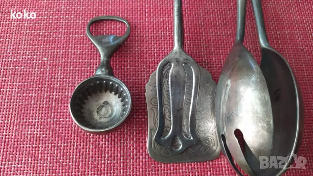 Автентични посребрени лъжица щипка отварачка , снимка 8 - Антикварни и старинни предмети - 47497981
