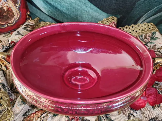 Ръчно рисувана порцеланова фруктиера на пиедестал около1930г, снимка 9 - Колекции - 48828009