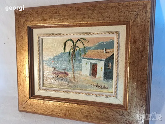 картина морски пейзаж маслени бои върху фазер   16/3 , снимка 2 - Картини - 48977401