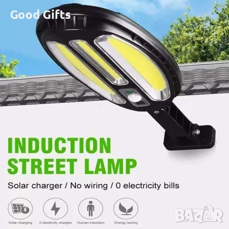 Соларна сензорна лампа с дистанционно управление, IP65, снимка 4 - Соларни лампи - 38119342