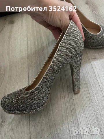 Обувки, златисти, снимка 4 - Дамски обувки на ток - 50049618