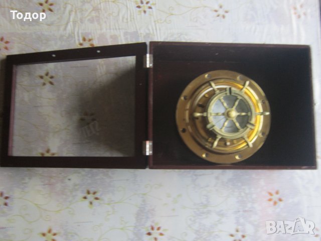 Уникален бронзов барометър рул във витрина , снимка 2 - Колекции - 36902468