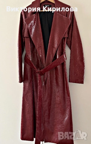 Coat кожено манто