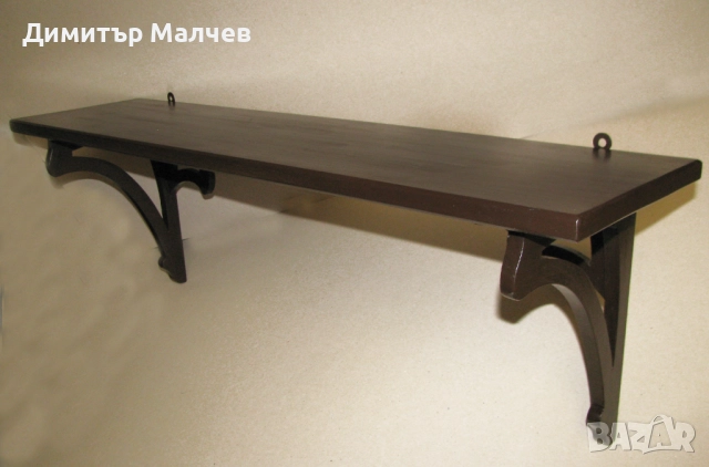 Рафт стенна полица 80 см етажерка сецесион ар нуво, реставриран, снимка 6 - Етажерки - 51947002