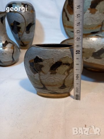 Немски месингови ръчноизрисувани съдове , снимка 5 - Декорация за дома - 38162972